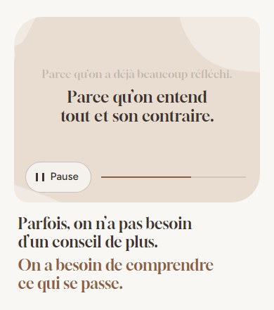 Esquisse du film compact à 390 px : le cadre du film, puis la phrase pivot en dessous.